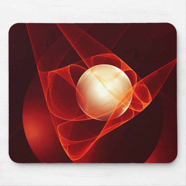 Mousepad Protegendo você, Arte Fractal Vermelha Abstrato mo (Frente)