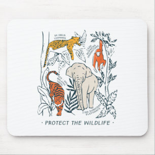 Mousepad Proteger A Camisa Botânica Da Vida Selvagem Ameaça