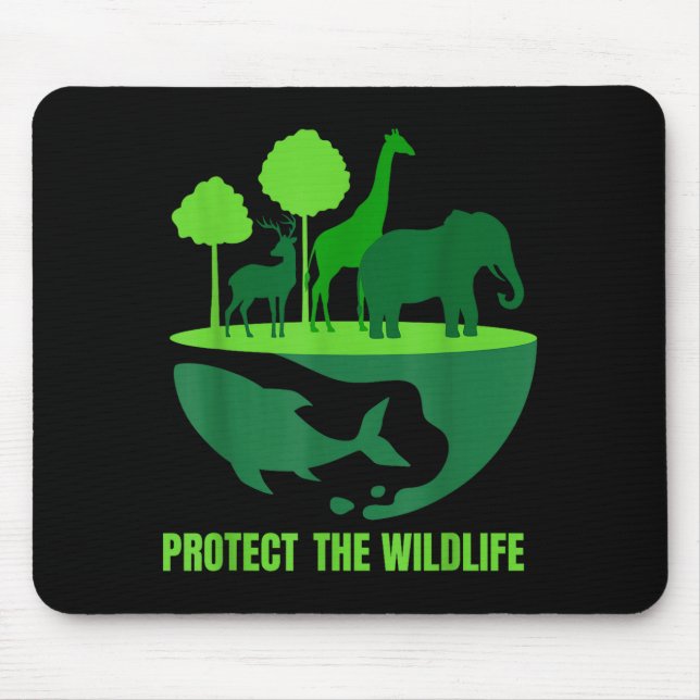 Mousepad Proteger a vida selvagem _ conservação da natureza (Frente)