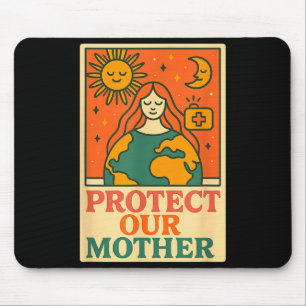 Mousepad Proteja o dia da nossa mãe terra retro família com