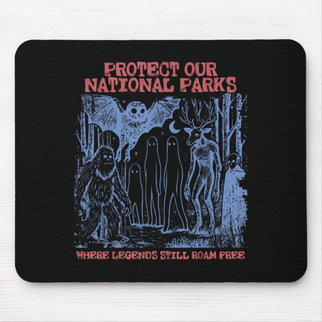 Mousepad Proteja os Parques Nacionais Mothman Críptido Weir (Frente)