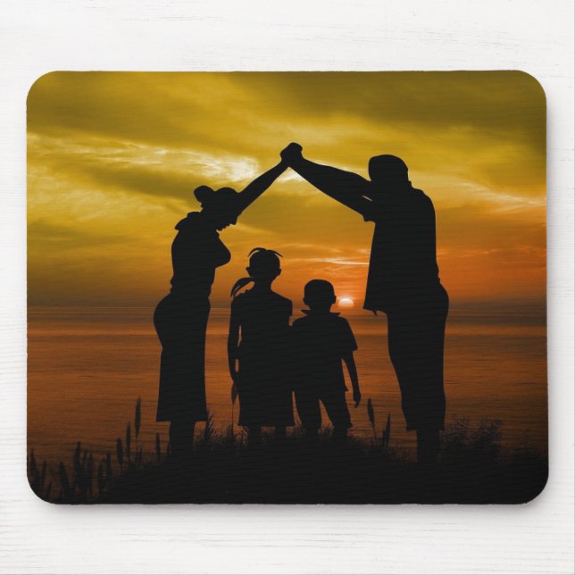 Mousepad Proteja os seus entes queridos: Família de logotip (Frente)