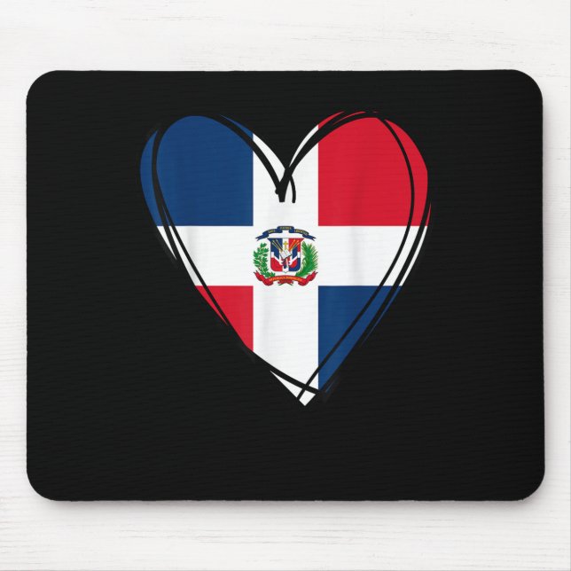 Mousepad Proud Dominican Boy Girl Aunt Dad Mama Cool Flag H (Frente)