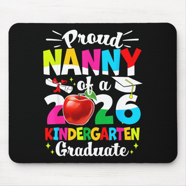Mousepad Proud nanny of a class of 2026 graduate kids  (Frente)