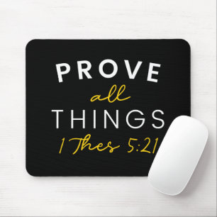 Mousepad Prove Todas As Coisas Bíblia Citação Amarela
