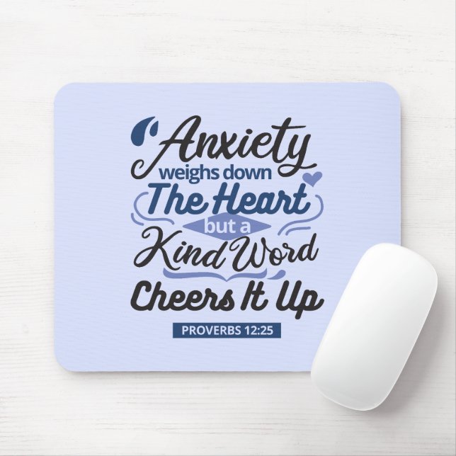 Mousepad Provérbios 12:25 Versículo Bíblico – Arte de Palav (Com mouse)