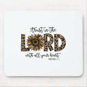 Mousepad Provérbios 35 Confie No Senhor Girassol Leopardo R