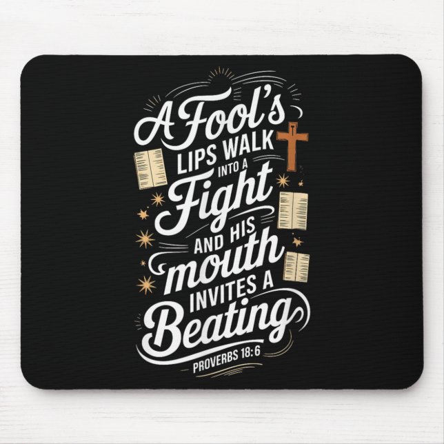 Mousepad Proverbs 18 6 _ Bible Verse  (Frente)