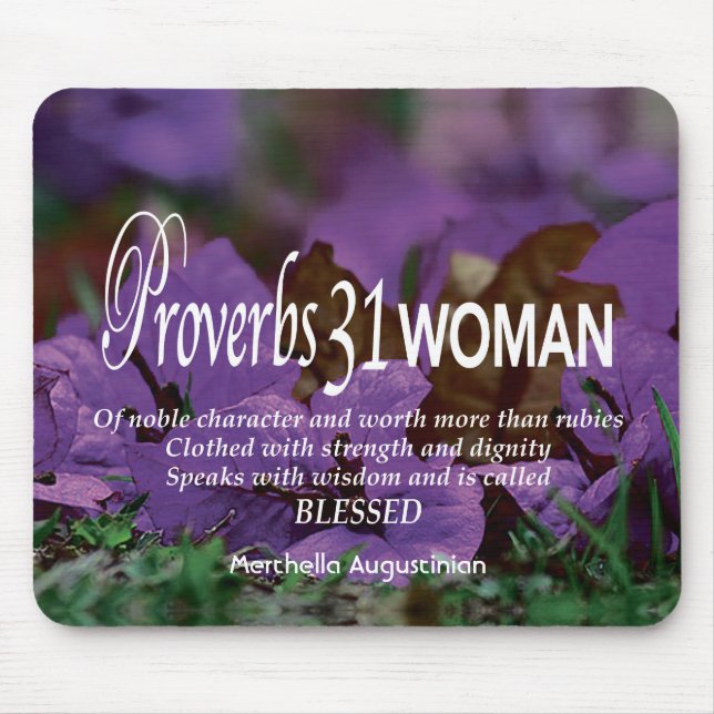 Mousepad Proverbs 31 Escritura Cristã MULHER Personalizada (Frente)