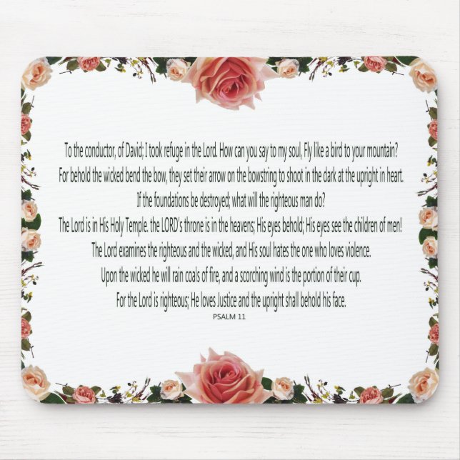 Mousepad PSALM-11, Ver Crianças de Homens, Floral Rosa (Frente)