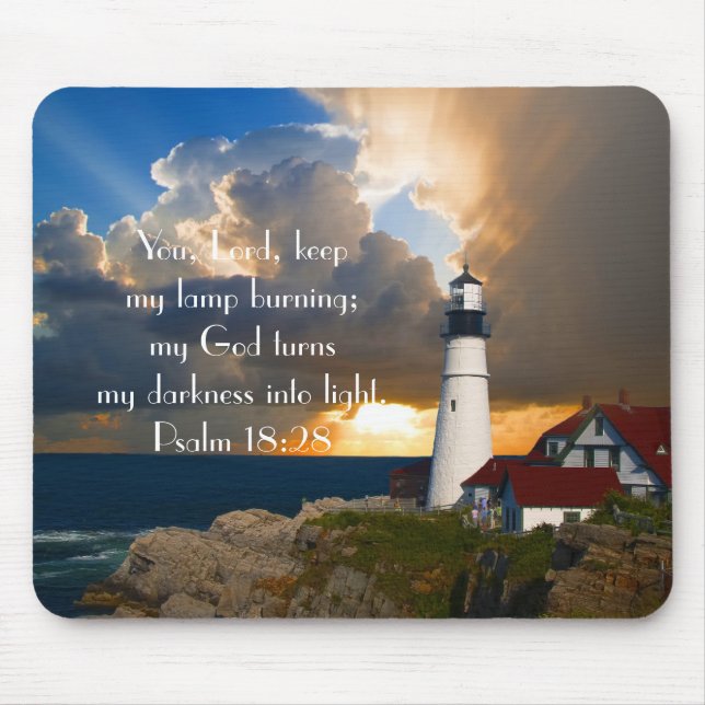Mousepad Psalm 18:28 Pasta-Mão-De-Luz (Frente)