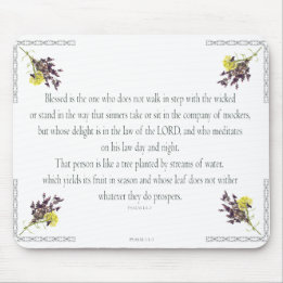 Mousepad PSALM 1:1-3 Design botânico,
