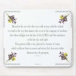 Mousepad PSALM 1:1-3 Design botânico,