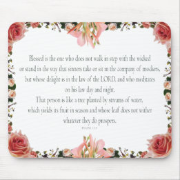 Mousepad PSALM 1:1-3 Design botânico,