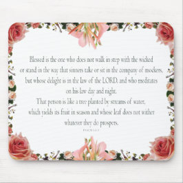 Mousepad PSALM 1:1-3 Design botânico,
