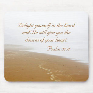 Mousepad Psalm 37 Bíblia Verse e Sandy Ocean Beach