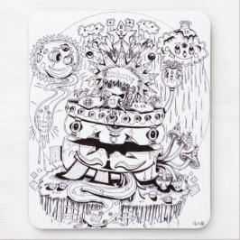 Mousepad Psicadélico preto e branco