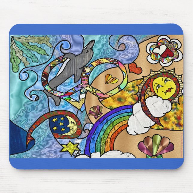 Mousepad Psicodélica Retroativa Da Década De 60 Na Praia Of (Frente)