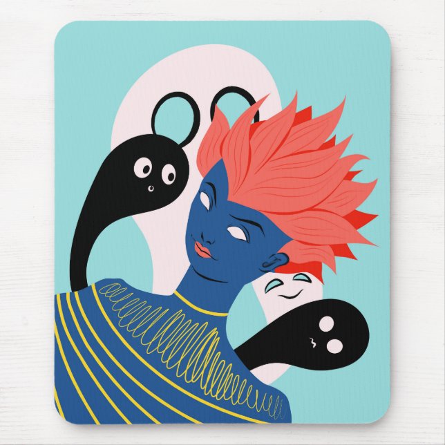 Mousepad Psicodélica vaporwave trippy (Frente)