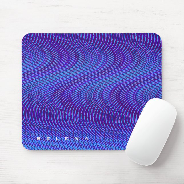 Mousepad Psicodélico abstrato Roxo e Azul, Rad e Trippy (Com mouse)