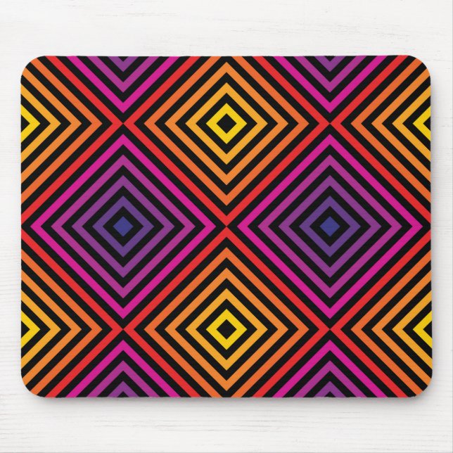 Mousepad Psicodélico Rainbow Chevron Patterno (Frente)