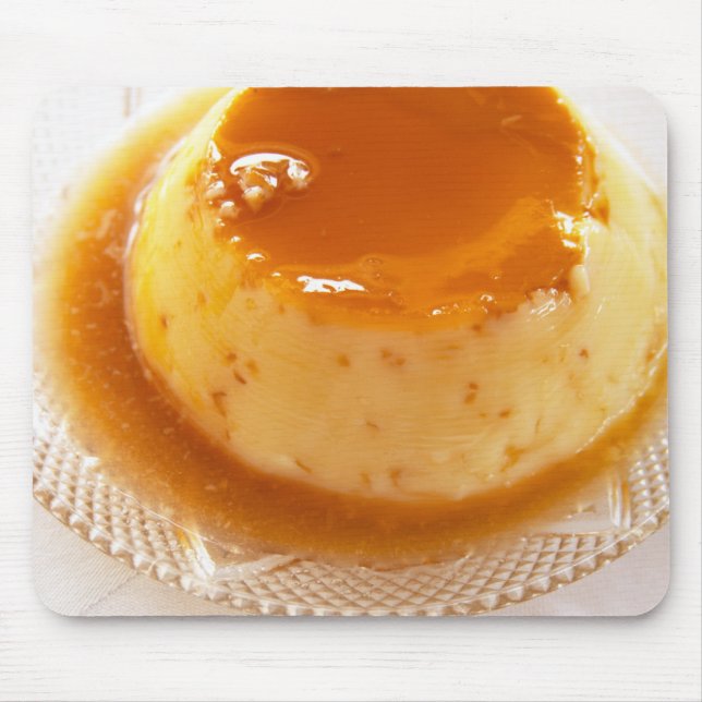 Mousepad Pudim de creme caramel com caramelo (Frente)