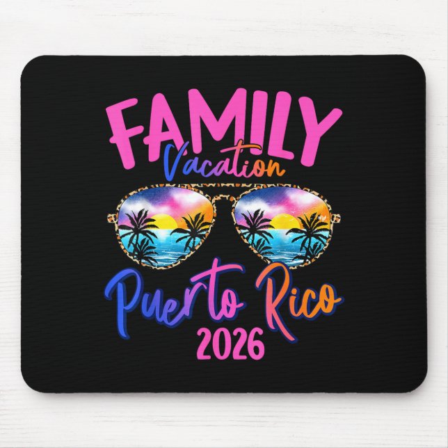 Mousepad Puerto Rico Vacation 2026 Souvenir Matching Family (Frente)