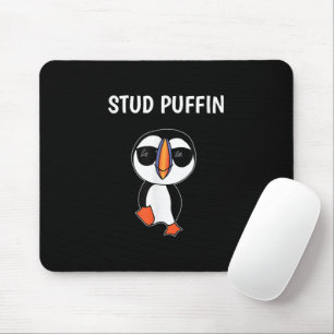Mousepad Puffim Estudioso Pássaro Engraçado