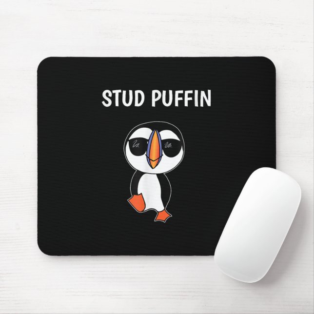 Mousepad Puffim Estudioso Pássaro Engraçado (Com mouse)