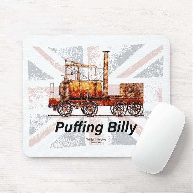Mousepad Puffing Billy Steam Train Locomotive Inglês (Com mouse)
