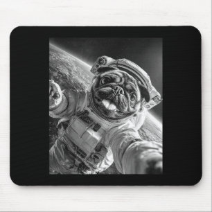 Mousepad Pug Astronauta Espacial Engraçado e Legal Selfie C