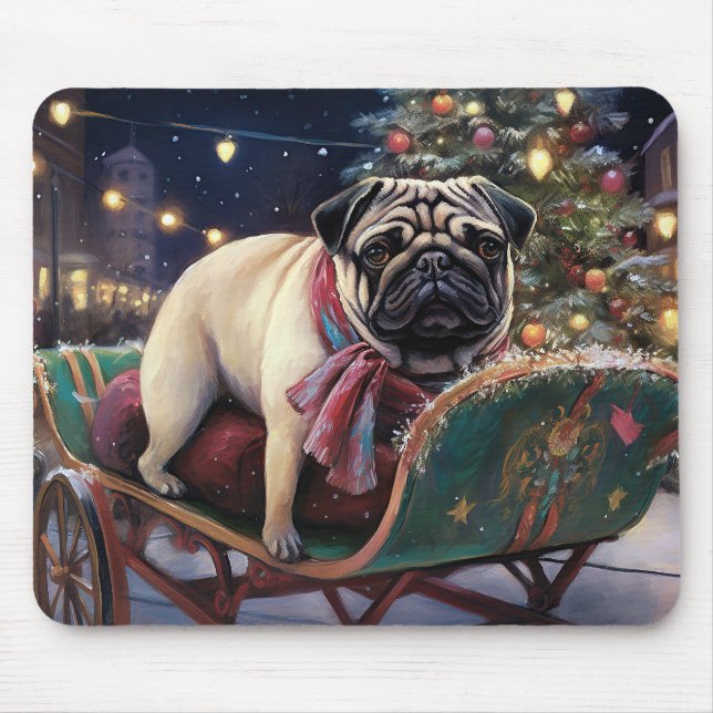 Mousepad Pug Christmas Fesason Season (Frente)