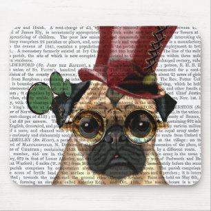 Mousepad Pug com Estilo Steampunk Top Hat