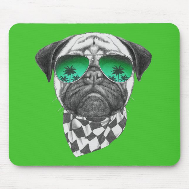 Mousepad Pug de Miami (Frente)