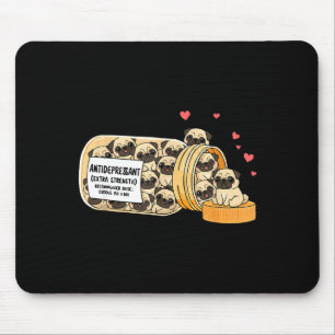 Mousepad Pug Divertido Antidepressivo Mãe Pai Crianças