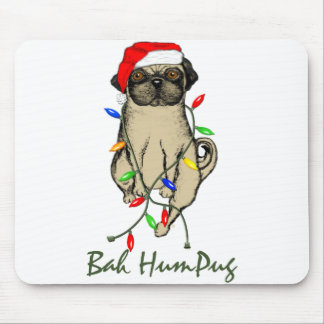 Mousepad Pug Dog Bah Humpug Feliz Natal