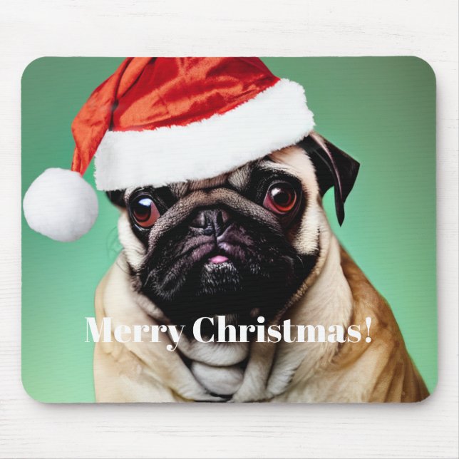 Mousepad Pug Dog Christmas (Frente)