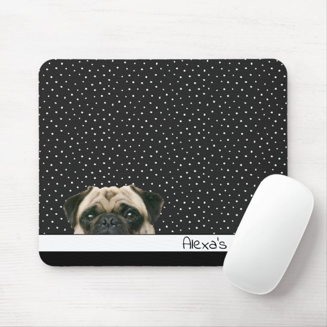 Mousepad Pug Dog em Bolinhas (Com mouse)