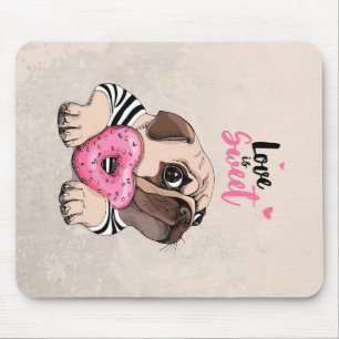 Mousepad Pug Dog Love É Docinho, Pug Lover Dift Idea