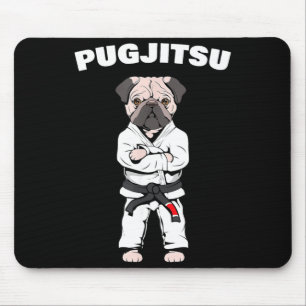 Mousepad Pug Fofo de Jiu Jitsu Faixa Preta Bjj Jiujitsu
