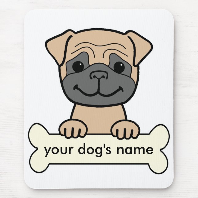 Mousepad Pug personalizado (Frente)