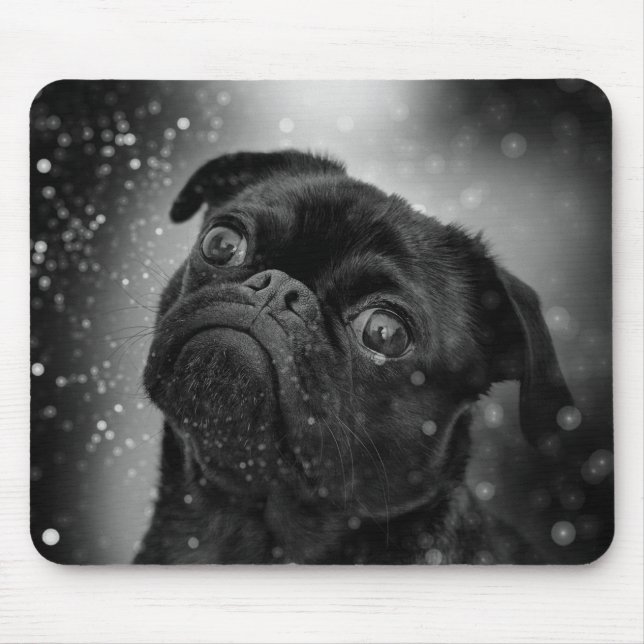 Mousepad Pug preto adulto (Frente)