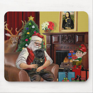 Mousepad Pug Preto do Papai Noel