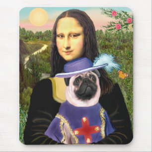 Mousepad Pug (Sir) - Mona Lisa - Personalizada