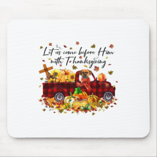 Mousepad Puggle Pumpkin Caminhão Antigo Dia de Ação de Graç