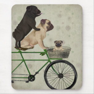 Mousepad Pugs na Bicicleta