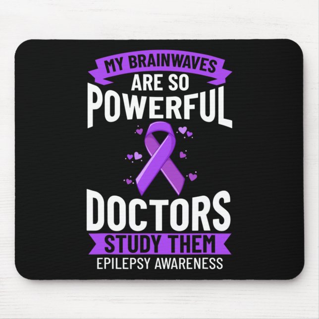 Mousepad Pulseira Laço Roxo de Conscientização da Epilepsia (Frente)