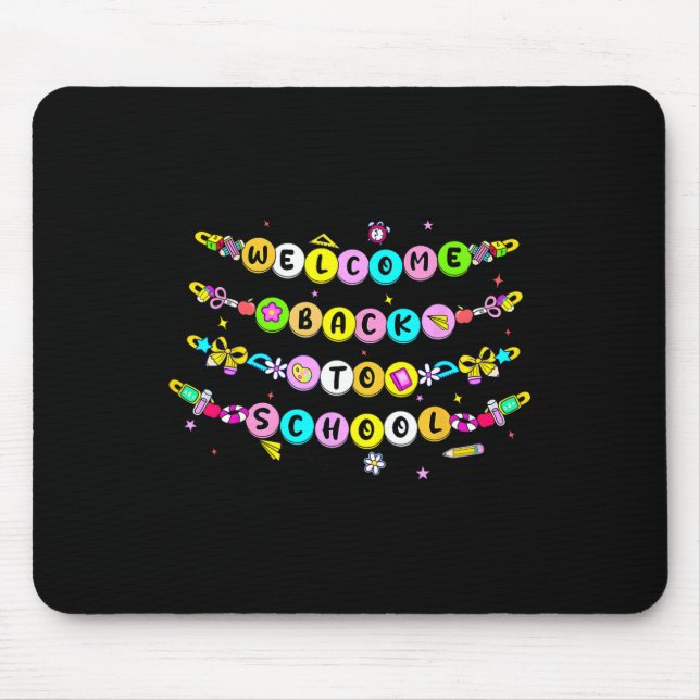 Mousepad Pulseiras Contas Bem-vindo de Volta à Escola Prime (Frente)