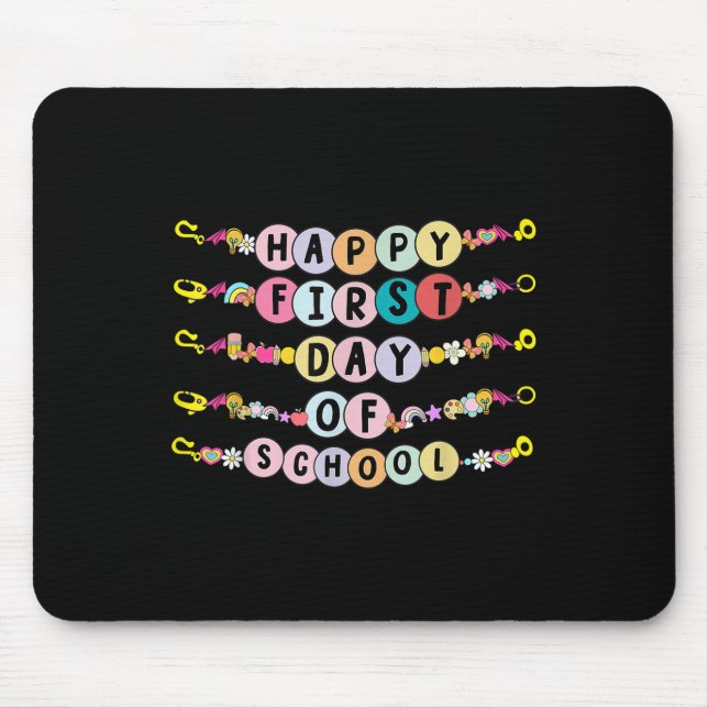 Mousepad Pulseiras de Amizade do Primeiro Dia de Aula para  (Frente)