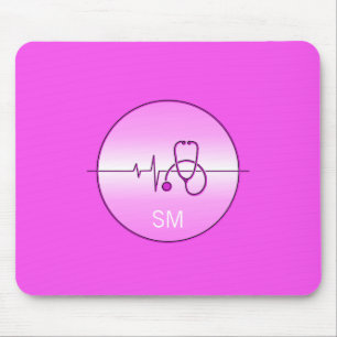 Mousepad Pulso Cardíaco do Monograma de Estetoscópio Méd